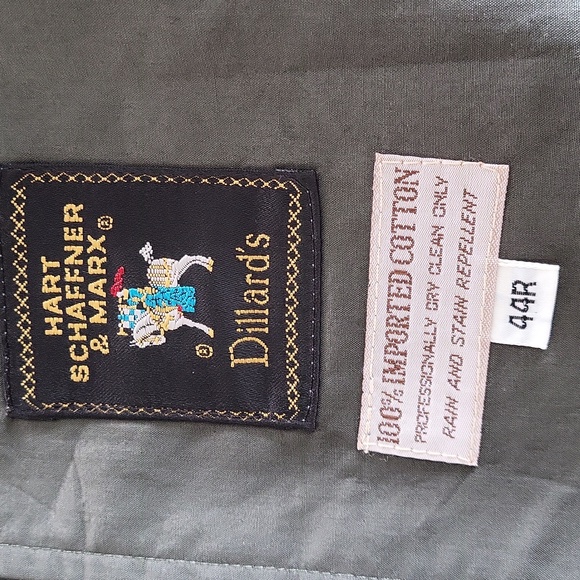 Hart Schaffner Marx Olive Trench Coat - Picture 4 of 6